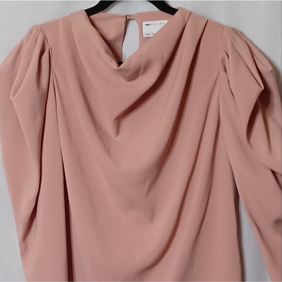 ASOS Women's Pink Pleated Cowl Neck Long Sleeve Top. 8 - Picture 5 of 12